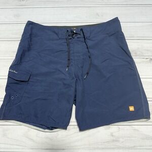 Quiksilver Waterman Shorts Mens 35 Blue Hybrid Cargo Beach Swim Trunks Suit 7"